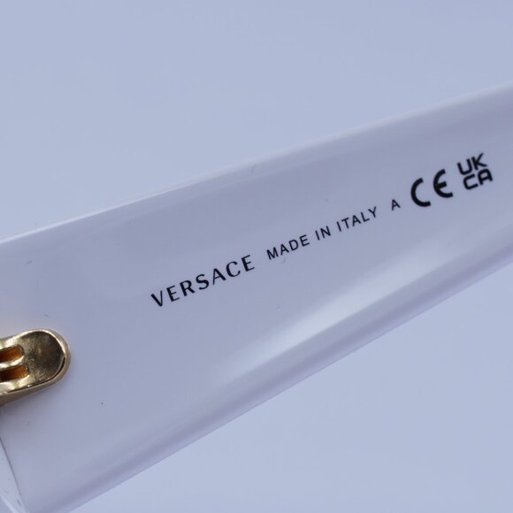 Versace VE4456U 314/1 Sunglasses White Oval Frame, Grey Lenses